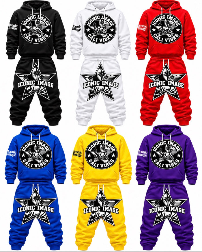 Iconic Image Cali Vibes hoodie and jogger set available in six colors